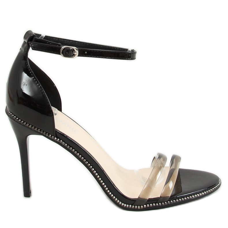 Black sandals on a high heel P2L6735-6 Black