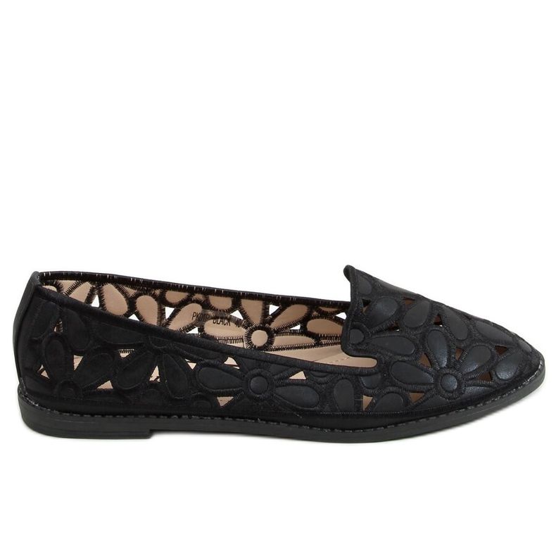 Black openwork ballerinas PK01P Black