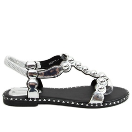 Silver women's sandals M6P111-1 Silver