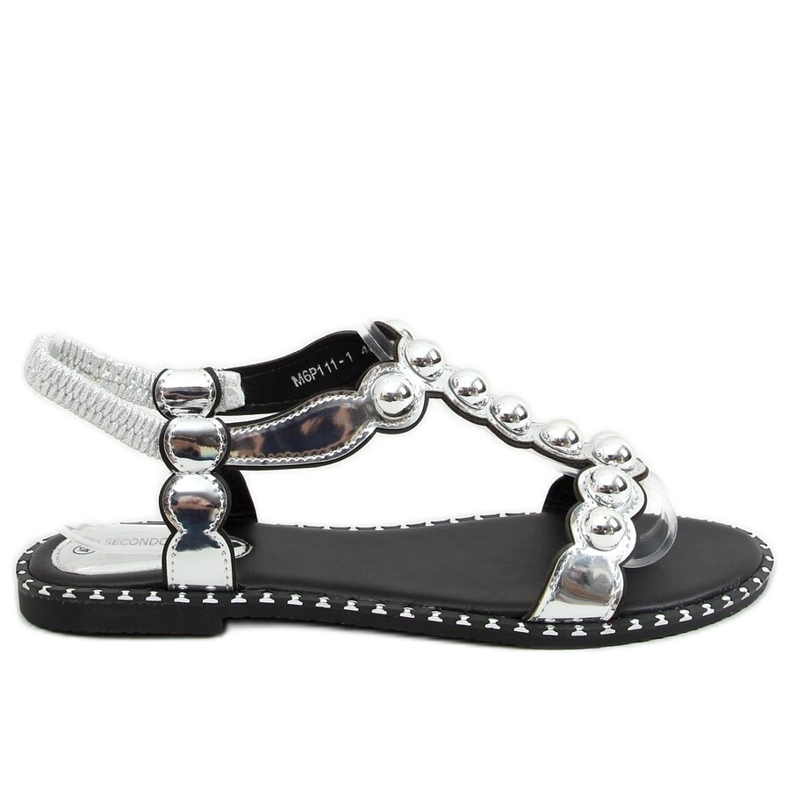 Silver women's sandals M6P111-1 Silver