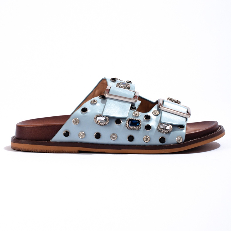 Seastar Fashionable flip-flops with crystals blue