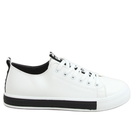 Women's black and white sneakers LR2189 WHITE / BLACK