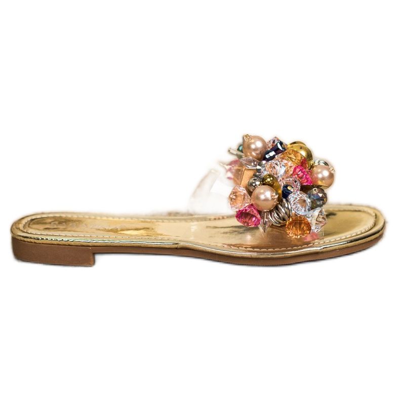 Sabatina Transparent Slippers With Ornaments golden