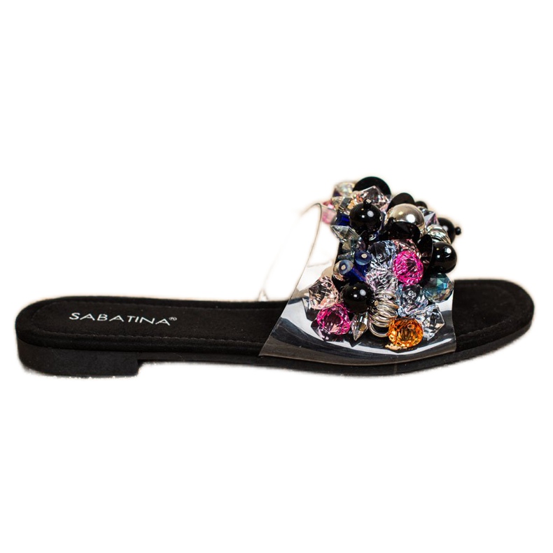 Sabatina Transparent Flip Flops With Ozobami black