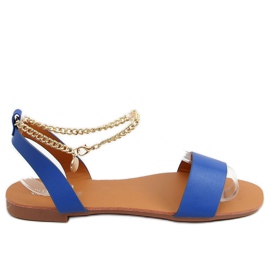 Sandals with a chain Cornflower HY23-11 Blue