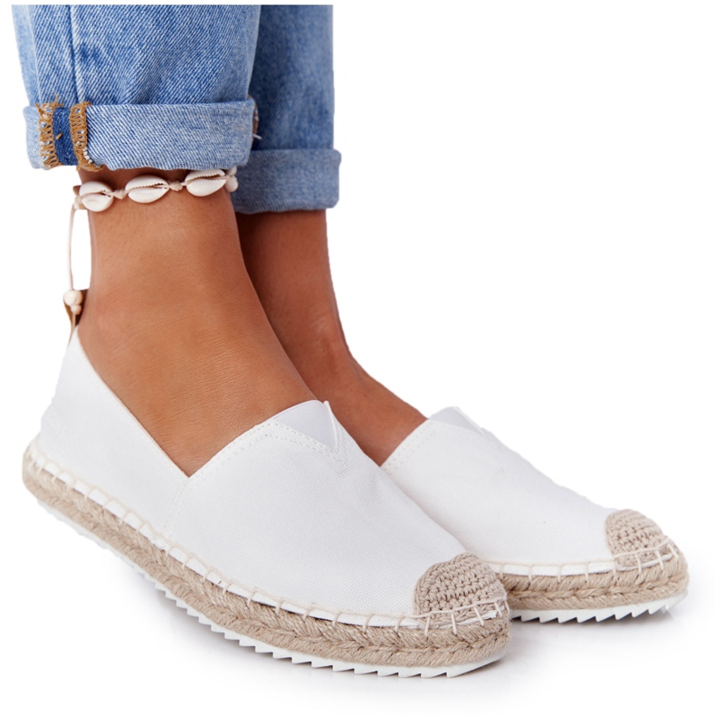 Espadrilles On A Braided Sole Big Star HH274493 White beige