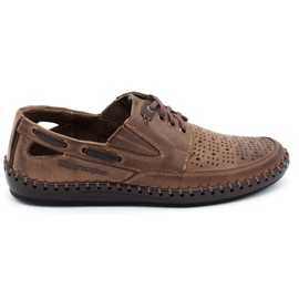 Polbut Men's openwork loafers J69L brown
