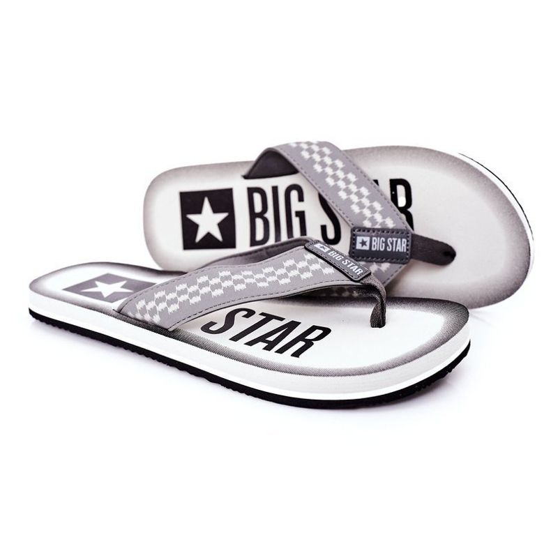 Men's Slippers Flip-flops Big Star HH174813 Gray grey Men's Slippers Flip-flops Big Star HH174813 Gray grey