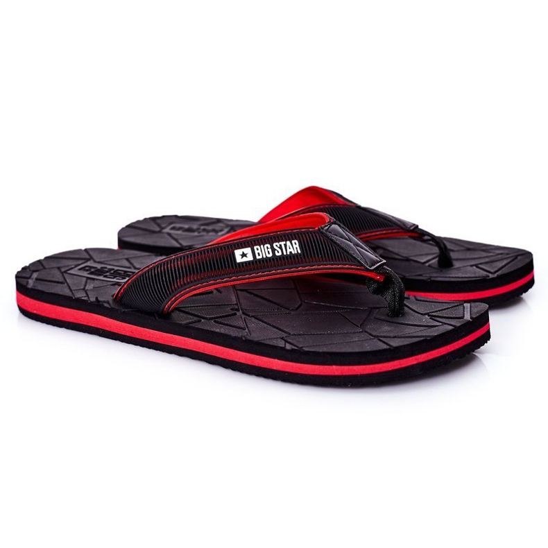 Men's Black Flip-flops Big Star HH174820 red Men's Black Flip-flops Big Star HH174820 red