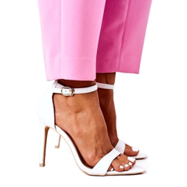 Elegant Sandals On A High Heel Lu Boo White