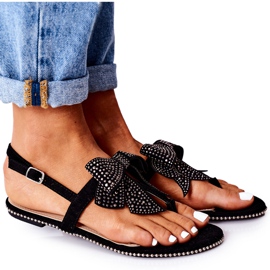 Sandals Japanese With A Bow Lu Boo Black