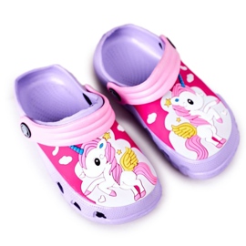 Children's Foam Slippers Crocs Violet Pink Oscar purple
