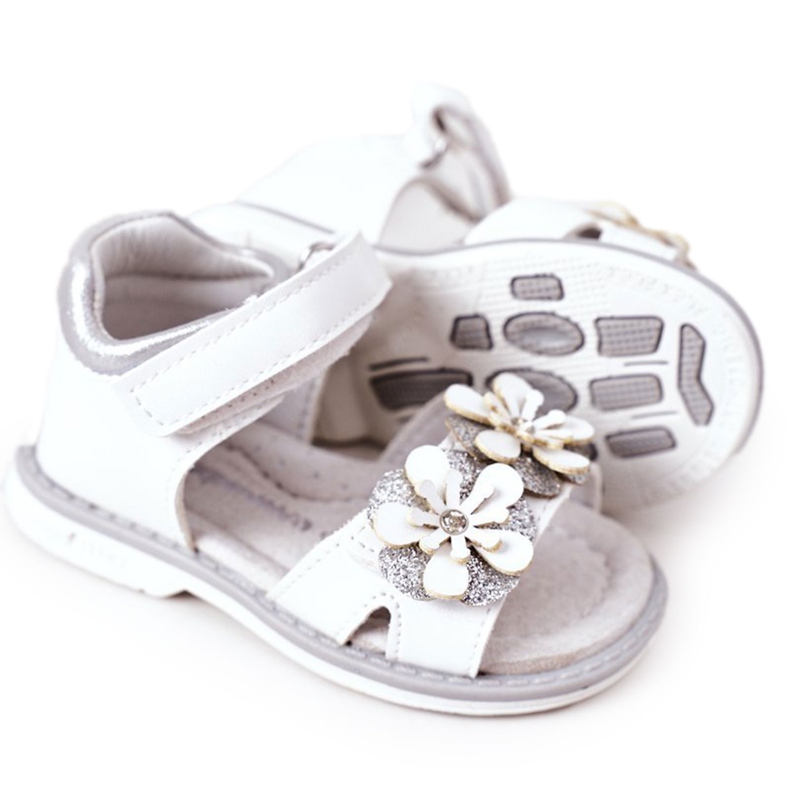 Apawwa Children's Sandals With White Maysa Velcro