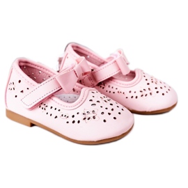Apawwa Children's Leather Ballerinas With Velcro Pink Mireia Apawwa Children's Leather Ballerinas With Velcro Pink Mireia