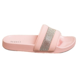 SHELOVET Slippers With Cubic Zirconia pink