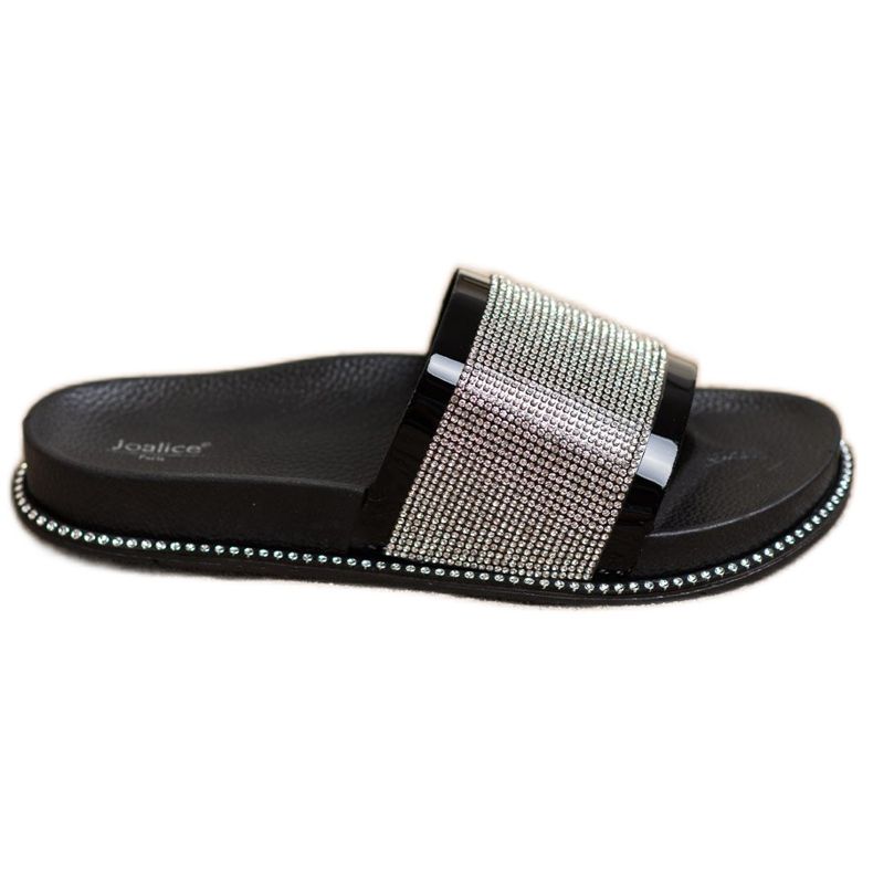 SHELOVET Shiny Black Slippers
