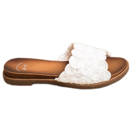 SHELOVET White Braided Slippers