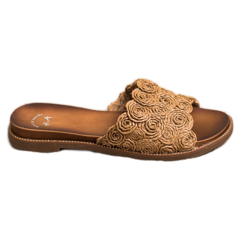 SHELOVET Brown Braided Slippers