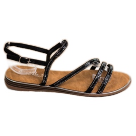 Fama Elegant flat sandals black