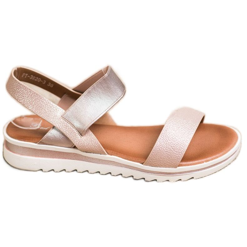 Best Shoes Fashionable Slip-On Sandals pink golden