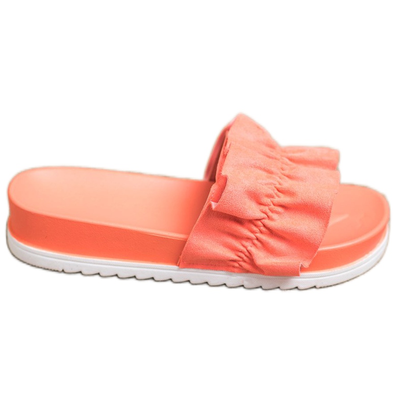 SHELOVET Coral Slippers On The Platform orange pink