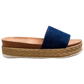 SHELOVET Classic Slippers On The Platform blue