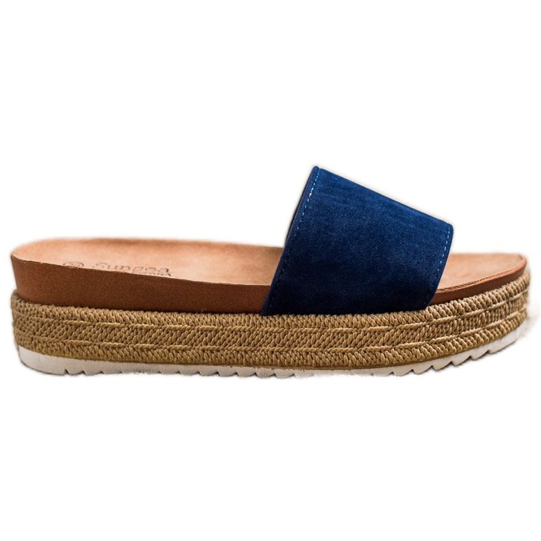 SHELOVET Classic Slippers On The Platform blue