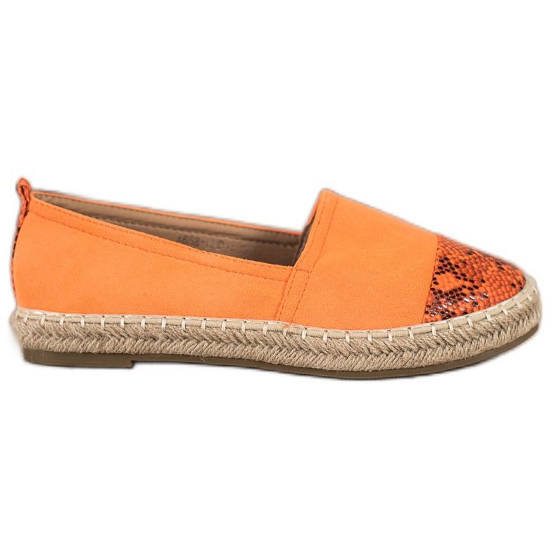 Bestelle Espadrilles with snake print insert orange