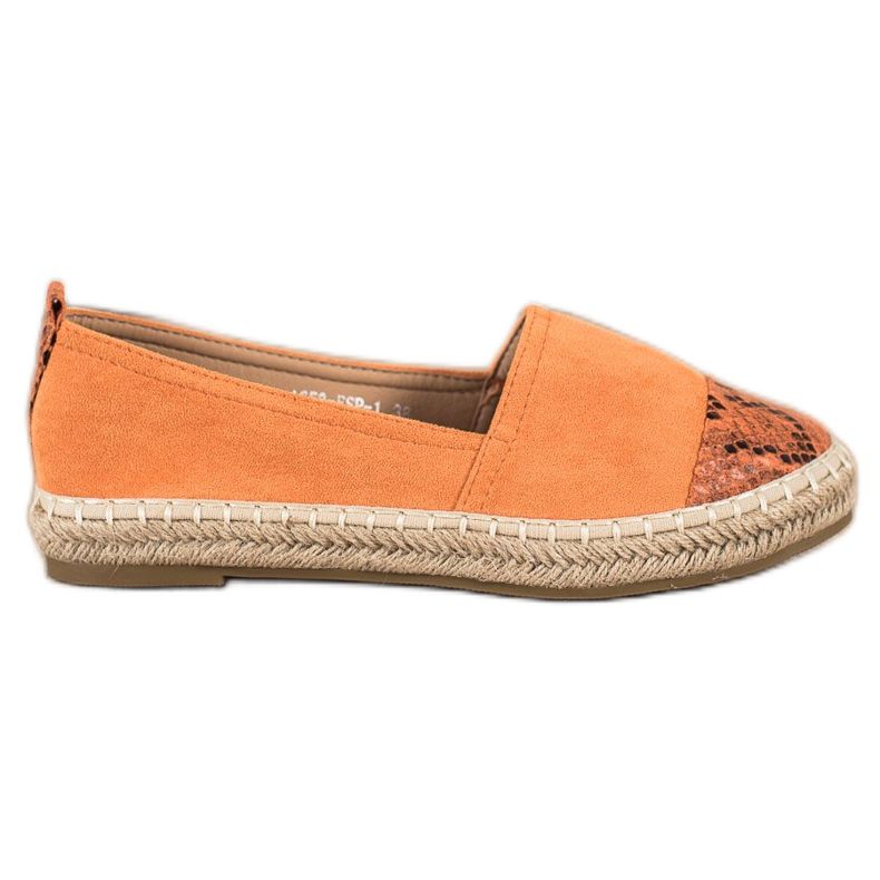 Bestelle Espadrilles with snake print insert orange
