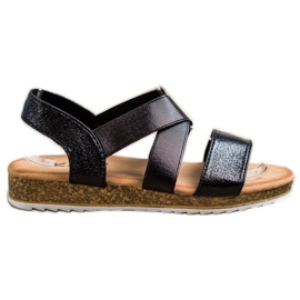 Kayla Slip-on sandals with an elastic band black Kayla Slip-on sandals with an elastic band black