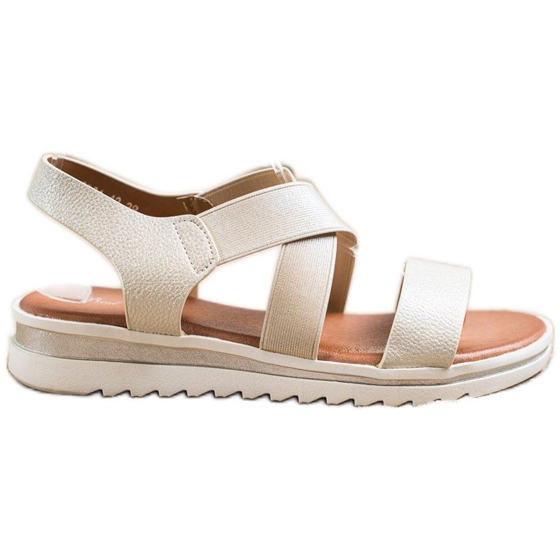 Best Shoes Slip-on Sandals With Glitter golden