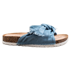 Forever Folie Comfortable Textile Slippers blue
