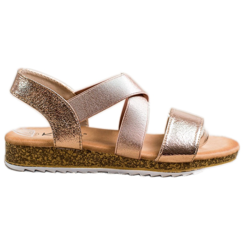 Kayla Slip-on sandals with an elastic band golden