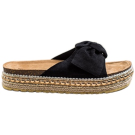 SHELOVET Espadrilles Slippers With A Bow black