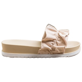 SHELOVET Beige Slippers On The Platform