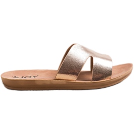 SHELOVET Eco Leather Slippers golden SHELOVET Eco Leather Slippers golden