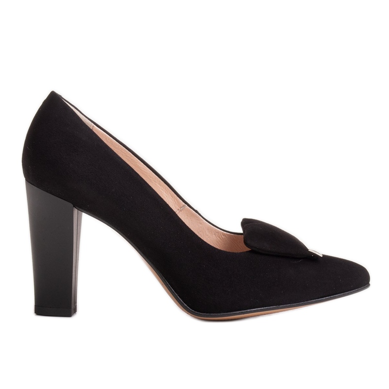 Marco Shoes 1008P black velor pumps with embellishment Marco Shoes 1008P black velor pumps with embellishment
