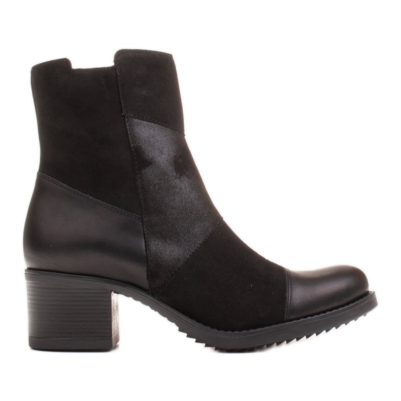 Marco Shoes Comfortable women's boots in a combination of grain leather and nubuck black
