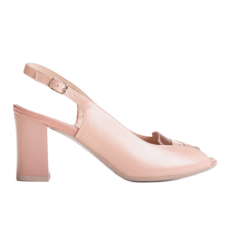 Marco Shoes 1177P pink sandals with gold
