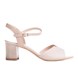 Marco Shoes Beige sandals 0624P in interesting leather