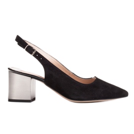 Marco Shoes Black sandals 1191P with a strap and a buckle