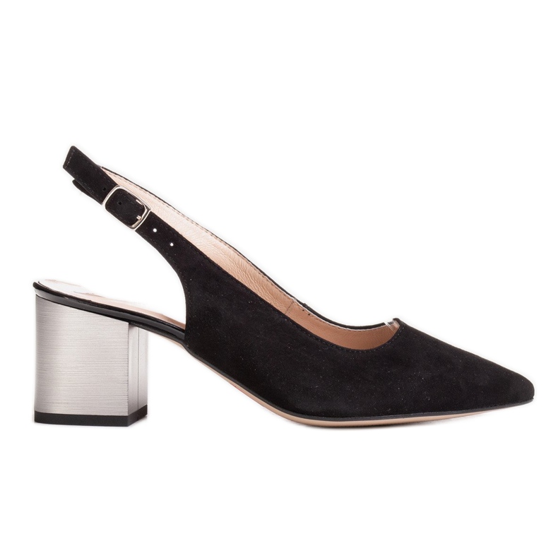 Marco Shoes Black sandals 1191P with a strap and a buckle