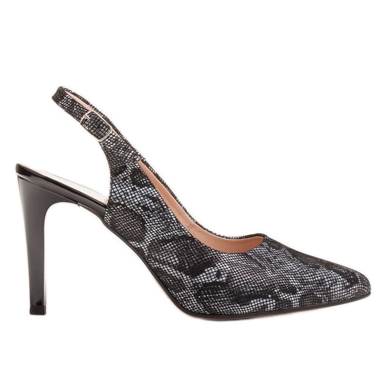 Marco Shoes Black sandals 0245P with a snake motif