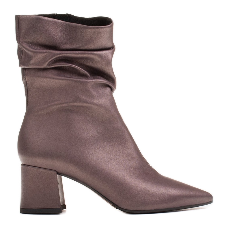 Marco Shoes Marco high boots for women with shirring brown