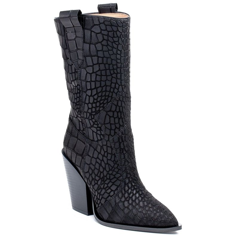 Marco Shoes Marco boots 1408K cowboy boots with an animal motif black