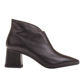 Marco Shoes 1460B slim black leather ankle boots with a rubber upper