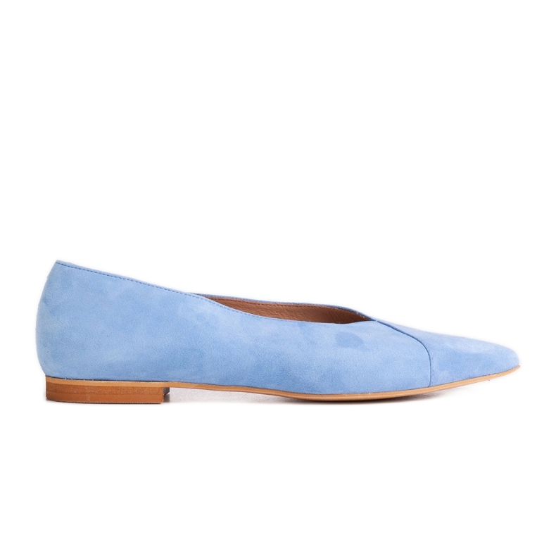 Marco Shoes Natural suede blue ballerinas