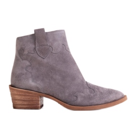 Marco Shoes Gray boots made of natural suede without insulation grey
