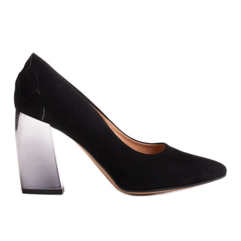 Marco Shoes Black pumps with a metallic heel