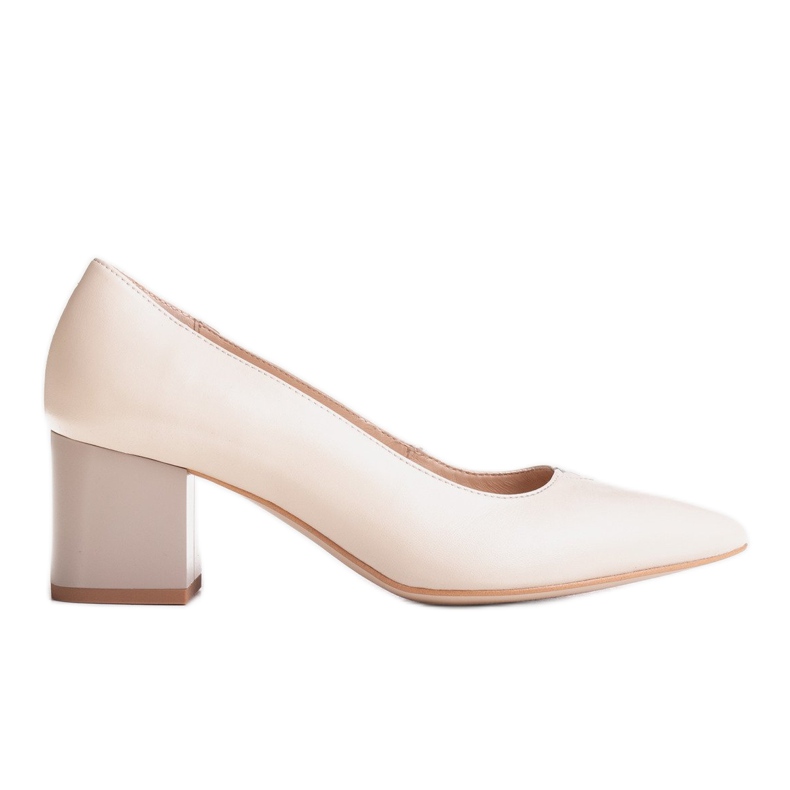 Marco Shoes Beige 1038P pumps on a stable heel